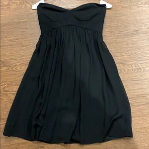 DVF black strapless swing dress
